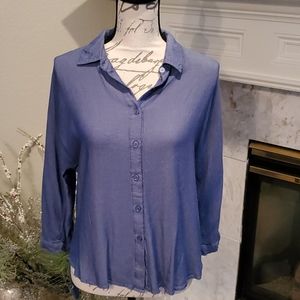 Hi-Low hem lightweight viscose denim look tunic, M